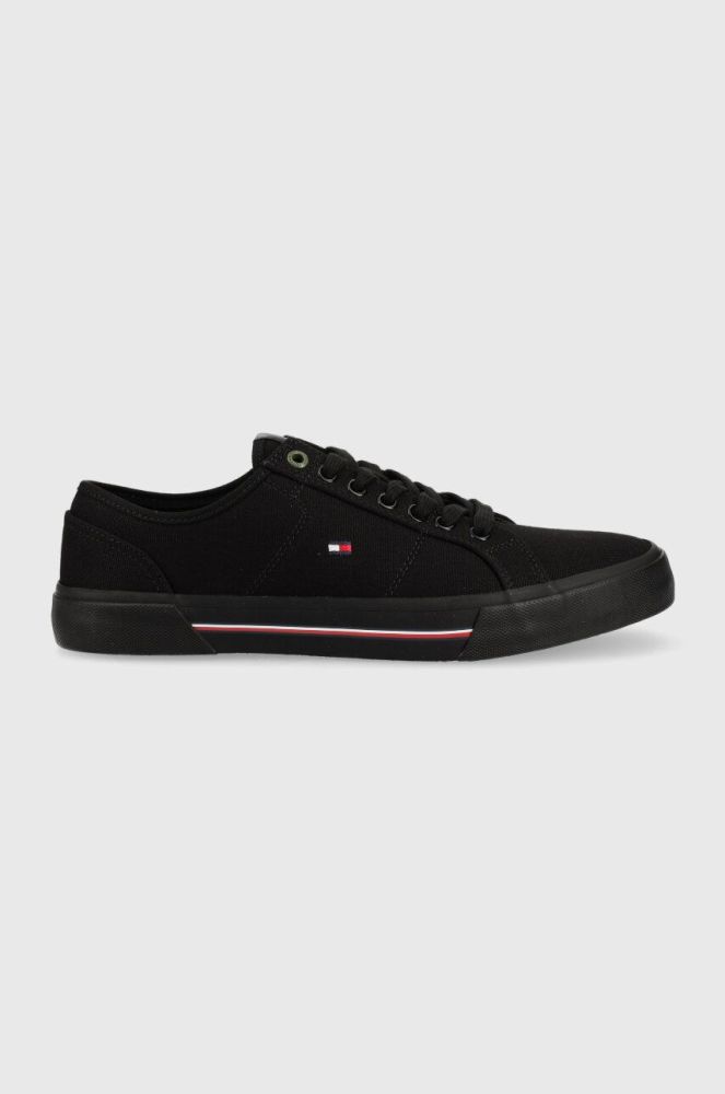 Кеди Tommy Hilfiger CORE CORPORATE VULC CANVAS чоловічі колір чорний