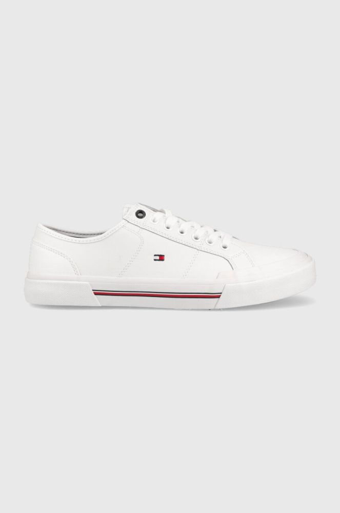 Шкіряні кеди Tommy Hilfiger CORE CORPORATE VULC LEATHER чоловічі колір білий FM0FM04561