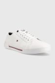 Шкіряні кеди Tommy Hilfiger CORE CORPORATE VULC LEATHER чоловічі колір білий FM0FM04561
