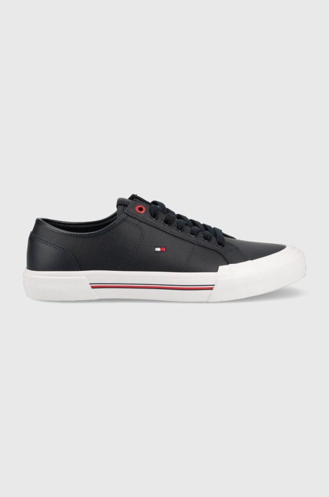 Шкіряні кеди Tommy Hilfiger CORE CORPORATE VULC LEATHER чоловічі колір синій FM0FM04561