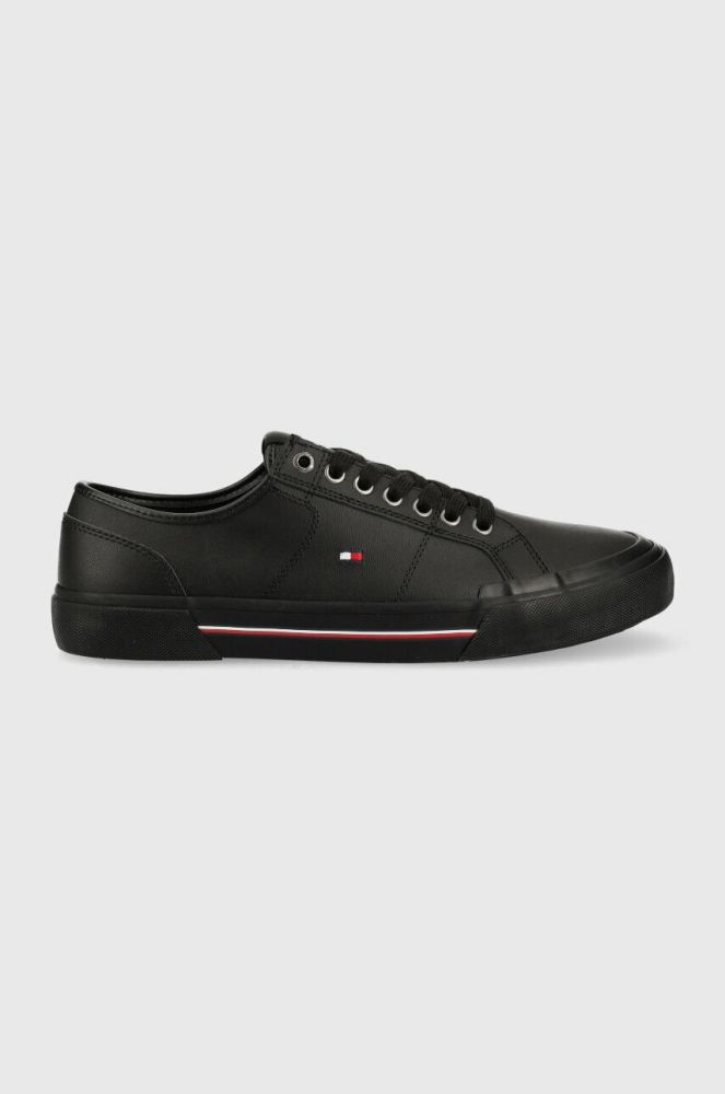 Шкіряні кеди Tommy Hilfiger CORE CORPORATE VULC LEATHER чоловічі колір чорний FM0FM04561