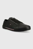 Шкіряні кеди Tommy Hilfiger CORE CORPORATE VULC LEATHER чоловічі колір чорний FM0FM04561