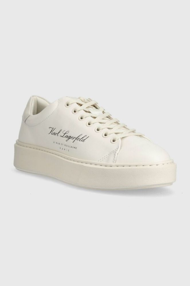 Шкіряні кросівки Karl Lagerfeld MAXI KUP колір бежевий KL52223 фото 2
