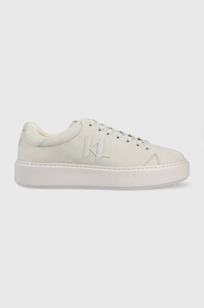 Шкіряні кросівки Karl Lagerfeld MAXI KUP колір сірий KL52217
