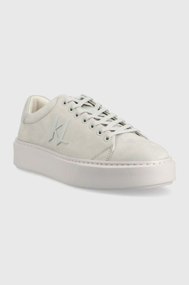 Шкіряні кросівки Karl Lagerfeld MAXI KUP колір сірий KL52217 фото 2