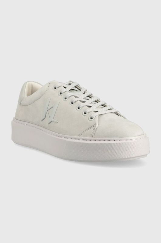 Шкіряні кросівки Karl Lagerfeld MAXI KUP колір сірий KL52217 фото 2