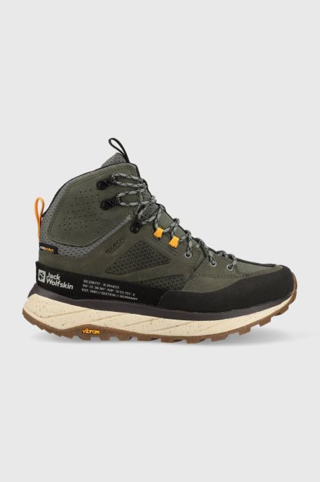 Черевики Jack Wolfskin Terraquest Texapore Mid чоловічі колір зелений Черевики Jack Wolfskin Terraquest Texapore Mid чоловічі колір зелений