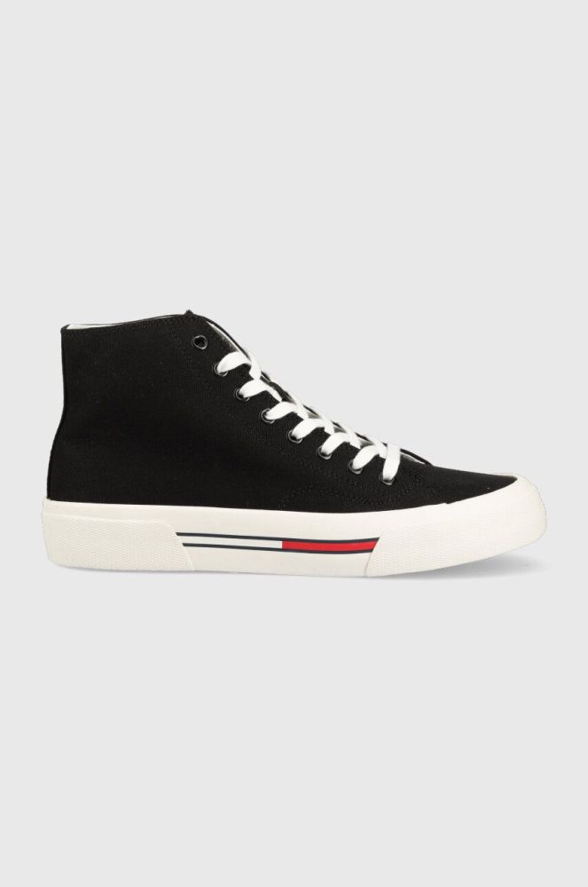 Кеди Tommy Jeans TOMMY JEANS MID CANVAS COLOR чоловічі колір чорний EM0EM01157