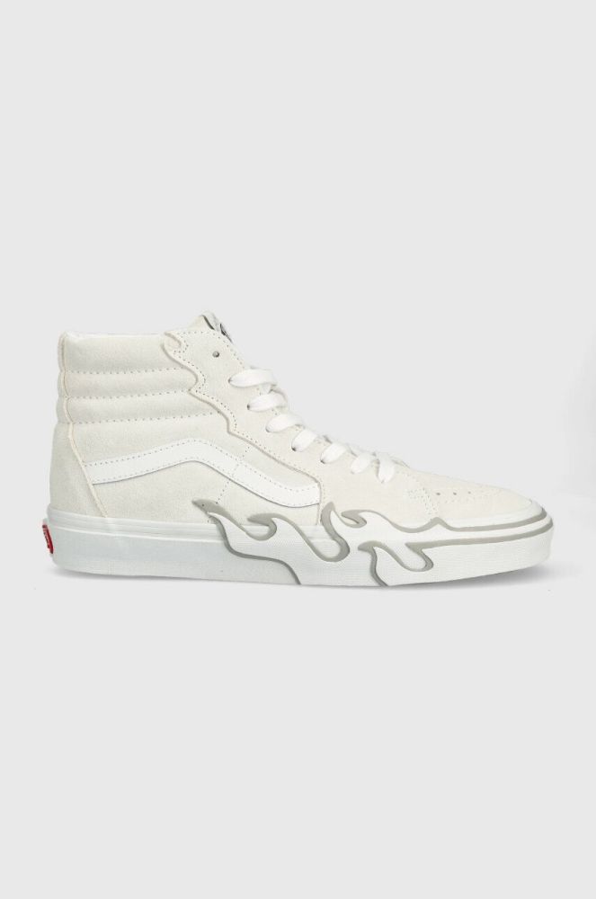 Замшеві кеди Vans SK8-Hi Flame колір білий VN0005UJWWW1-WHITE