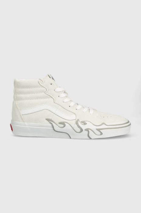 Замшеві кеди Vans SK8-Hi Flame колір білий VN0005UJWWW1-WHITE
