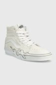 Замшеві кеди Vans SK8-Hi Flame колір білий VN0005UJWWW1-WHITE