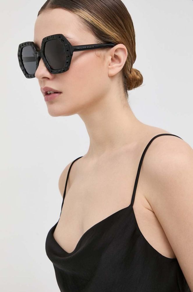 Сонцезахисні окуляри Philipp Plein жіночі колір чорний (2996512)