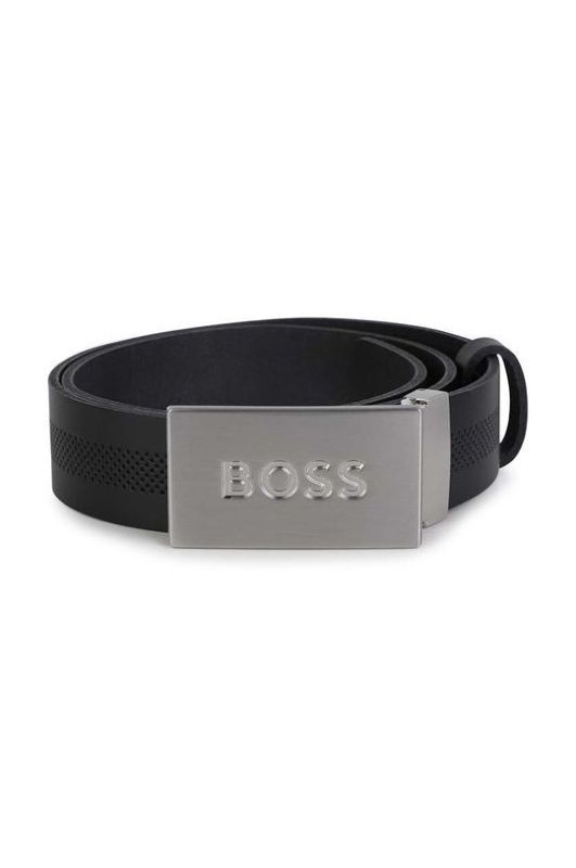 Дитячий шкіряний ремінь BOSS колір чорний (3062191)