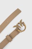 Шкіряний ремінь Pinko жіночий колір бежевий (2914806)