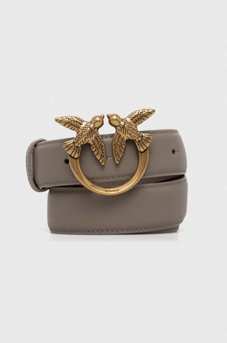 Шкіряний ремінь Pinko жіночий колір бежевий (3432915)