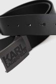 Шкіряний ремінь Karl Lagerfeld чоловічий колір чорний (2922212)