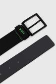 Шкіряний ремінь BOSS чоловічий колір чорний (2896611)