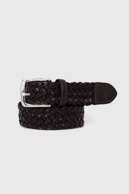 Шкіряний ремінь Polo Ralph Lauren чоловічий колір коричневий (3031289)