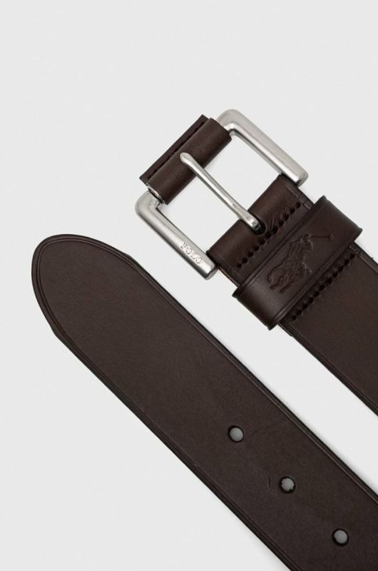 Шкіряний ремінь Polo Ralph Lauren Чоловічий колір коричневий (2971264) фото 2