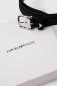 Замшевий ремінь Emporio Armani колір чорний