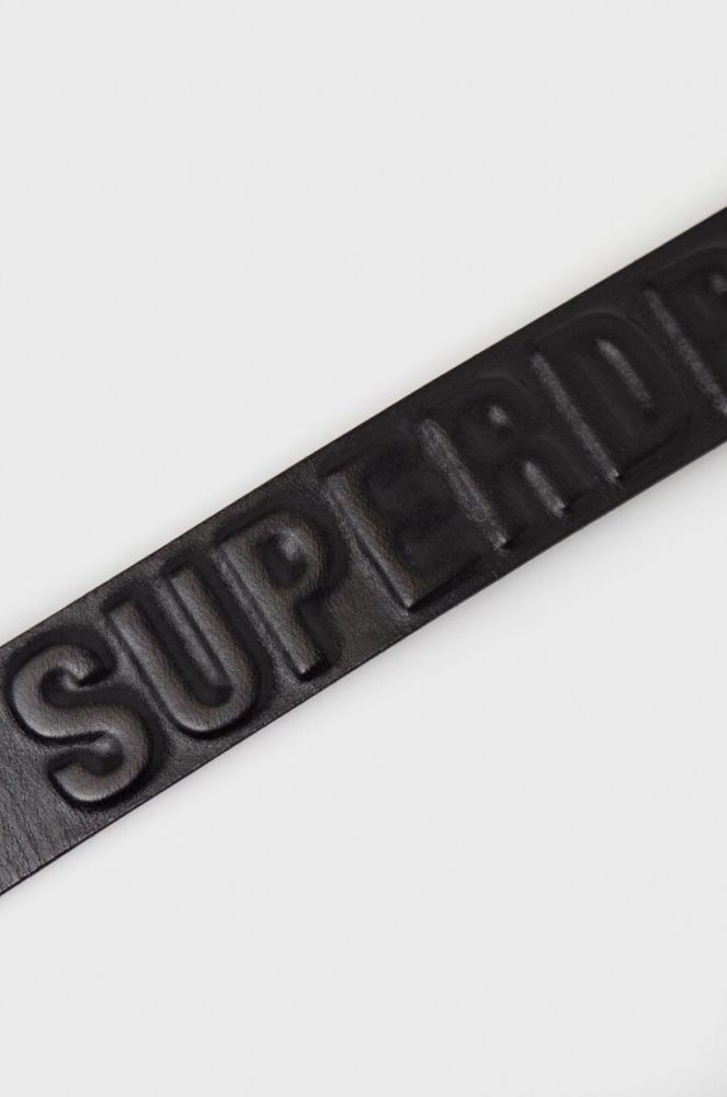 Шкіряний ремінь Superdry чоловічий колір чорний (3170628) фото 2