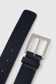 Шкіряний ремінь Karl Lagerfeld чоловічий колір синій