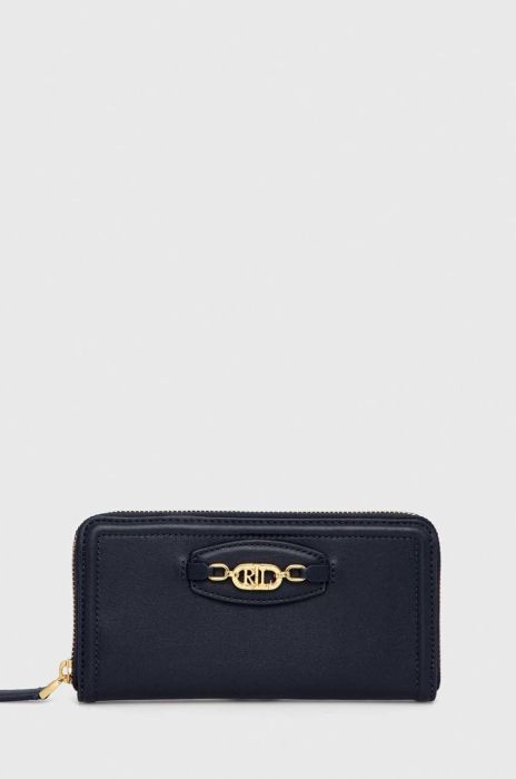 Шкіряний гаманець Lauren Ralph Lauren жіночий колір синій (2893747)