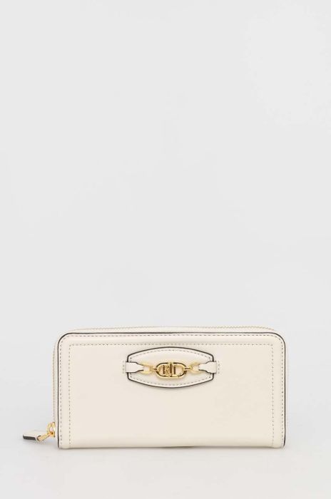 Шкіряний гаманець Lauren Ralph Lauren жіночий колір бежевий (2893746)