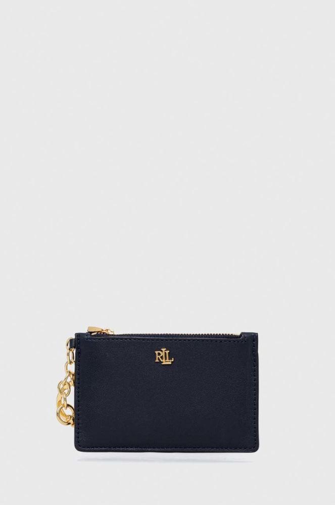 Шкіряний гаманець Lauren Ralph Lauren жіночий колір синій (2878019)