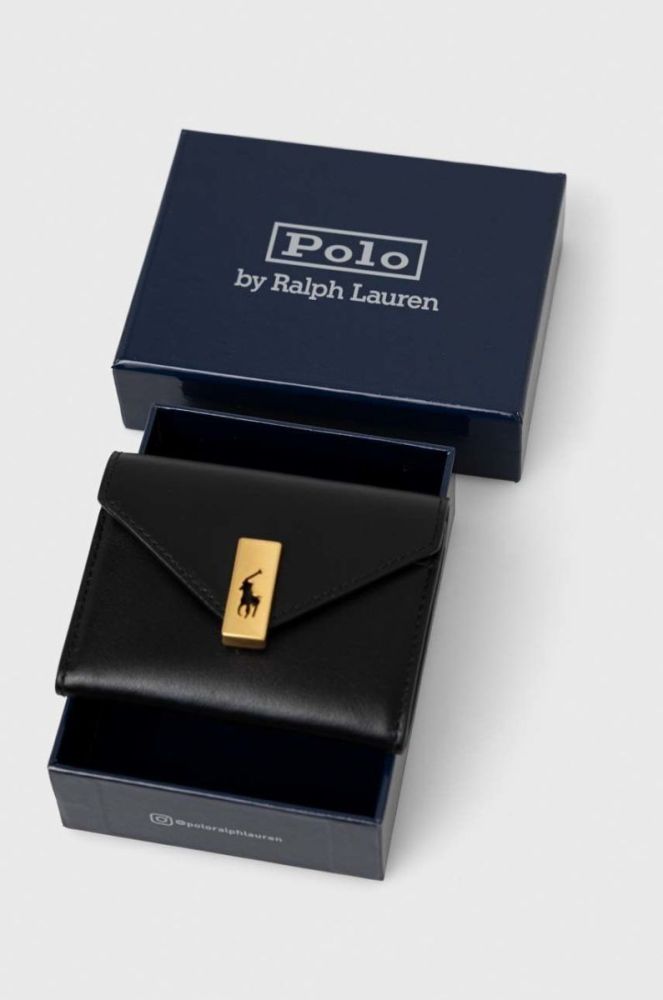 Шкіряний гаманець Polo Ralph Lauren жіночий колір чорний (2943501) фото 4