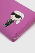 Шкіряний гаманець Karl Lagerfeld жіночий колір рожевий (2890844)