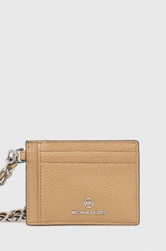 Шкіряний чохол на банківські карти MICHAEL Michael Kors жіночий колір коричневий (2890855)