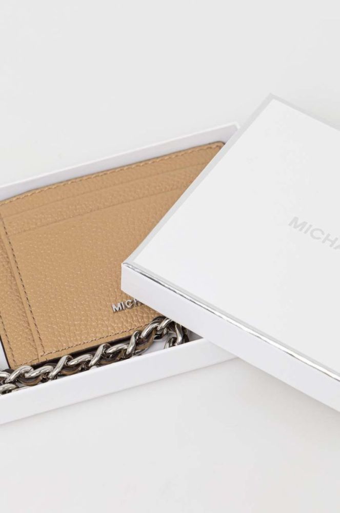 Шкіряний чохол на банківські карти MICHAEL Michael Kors жіночий колір коричневий (2890855) фото 6