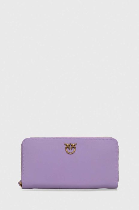 Шкіряний гаманець Pinko жіночий колір рожевий (3432947)