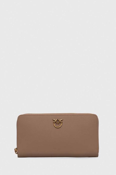 Шкіряний гаманець Pinko жіночий колір рожевий (3432948)