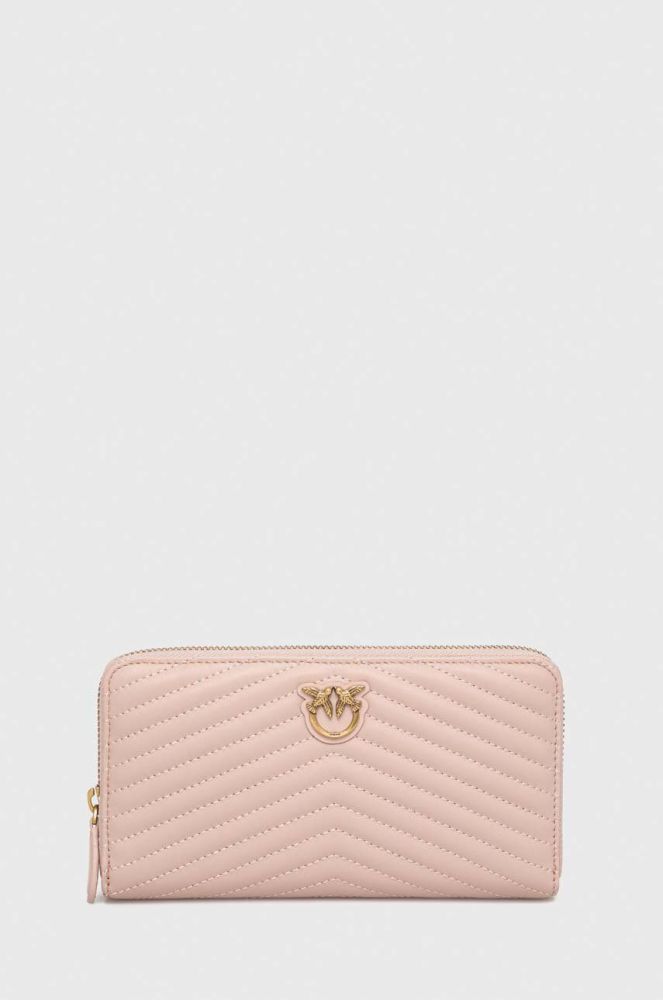 Шкіряний гаманець Pinko жіночий колір рожевий (2969141)