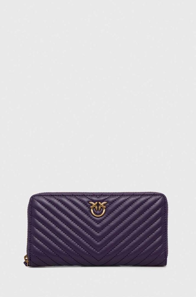 Шкіряний гаманець Pinko жіночий колір фіолетовий (3432950)
