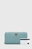 Шкіряний гаманець Pinko жіночий колір блакитний (3432951)