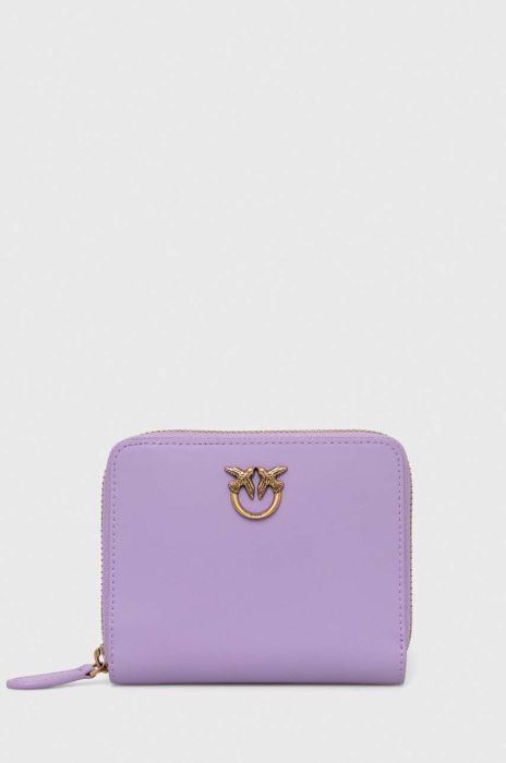 Шкіряний гаманець Pinko жіночий колір фіолетовий (3432954)