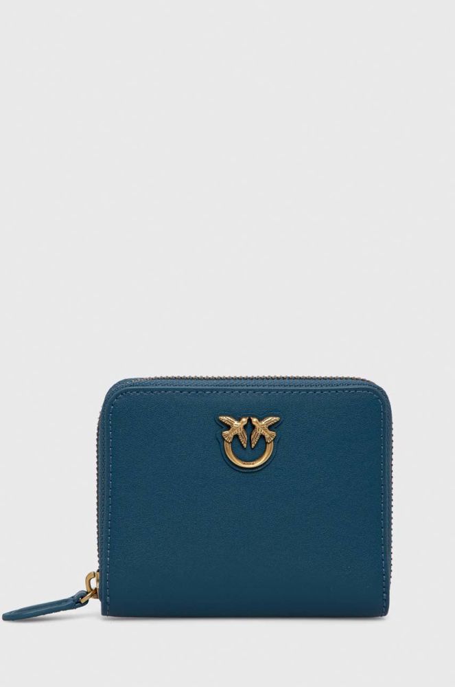 Шкіряний гаманець Pinko жіночий колір блакитний (2914945)