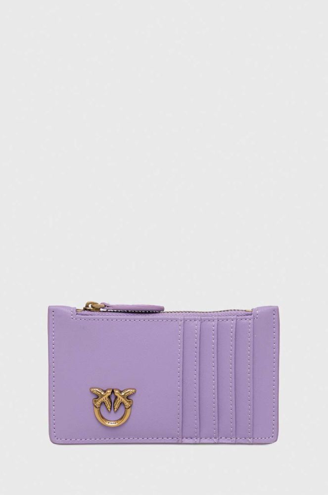 Шкіряний гаманець Pinko жіночий колір фіолетовий (3417603)