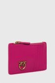 Шкіряний гаманець Pinko жіночий колір рожевий (3417604)