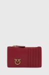 Шкіряний гаманець Pinko жіночий колір бордовий (3417605)