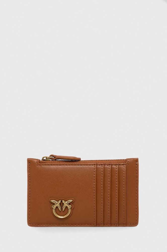 Шкіряний гаманець Pinko жіночий колір коричневий (2917291)