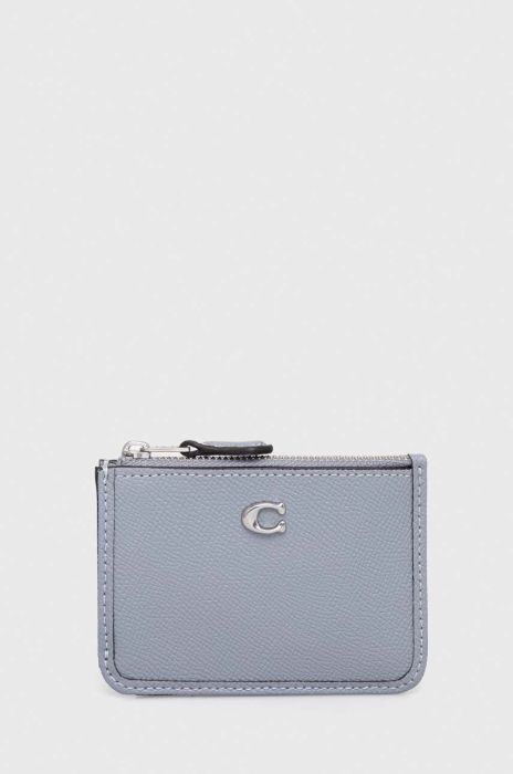 Шкіряний чохол на банківські карти Coach колір сірий