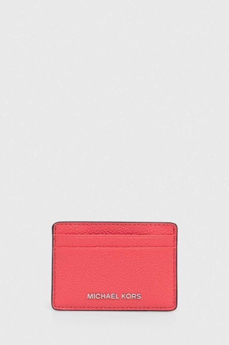 Шкіряний чохол на банківські карти MICHAEL Michael Kors колір рожевий (3254586)