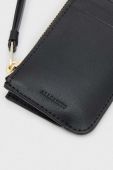Шкіряний гаманець AllSaints жіночий колір чорний