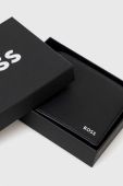 Шкіряний гаманець BOSS чоловічий колір чорний (2896625)