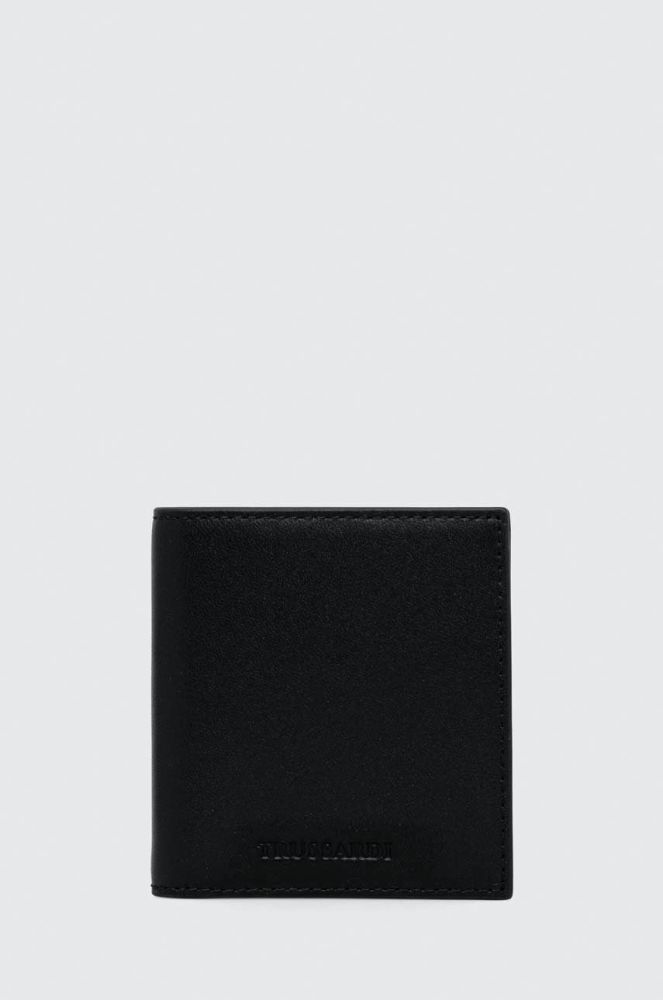 Шкіряний гаманець Trussardi чоловічий колір чорний