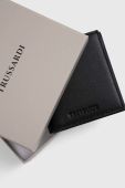 Шкіряний гаманець Trussardi чоловічий колір чорний